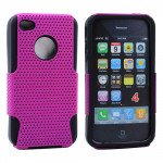 Wholesale iPhone 4 4S Mesh Hybrid Case (Purple-Black)